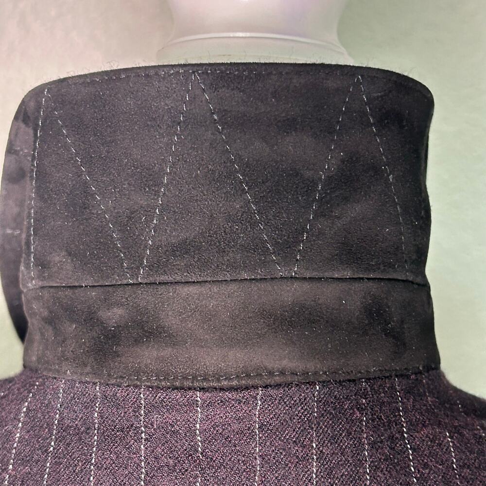 John Varvatos dark plum white striped dress trucker jacket size EU 48 (*US M) - Picture 6 of 14